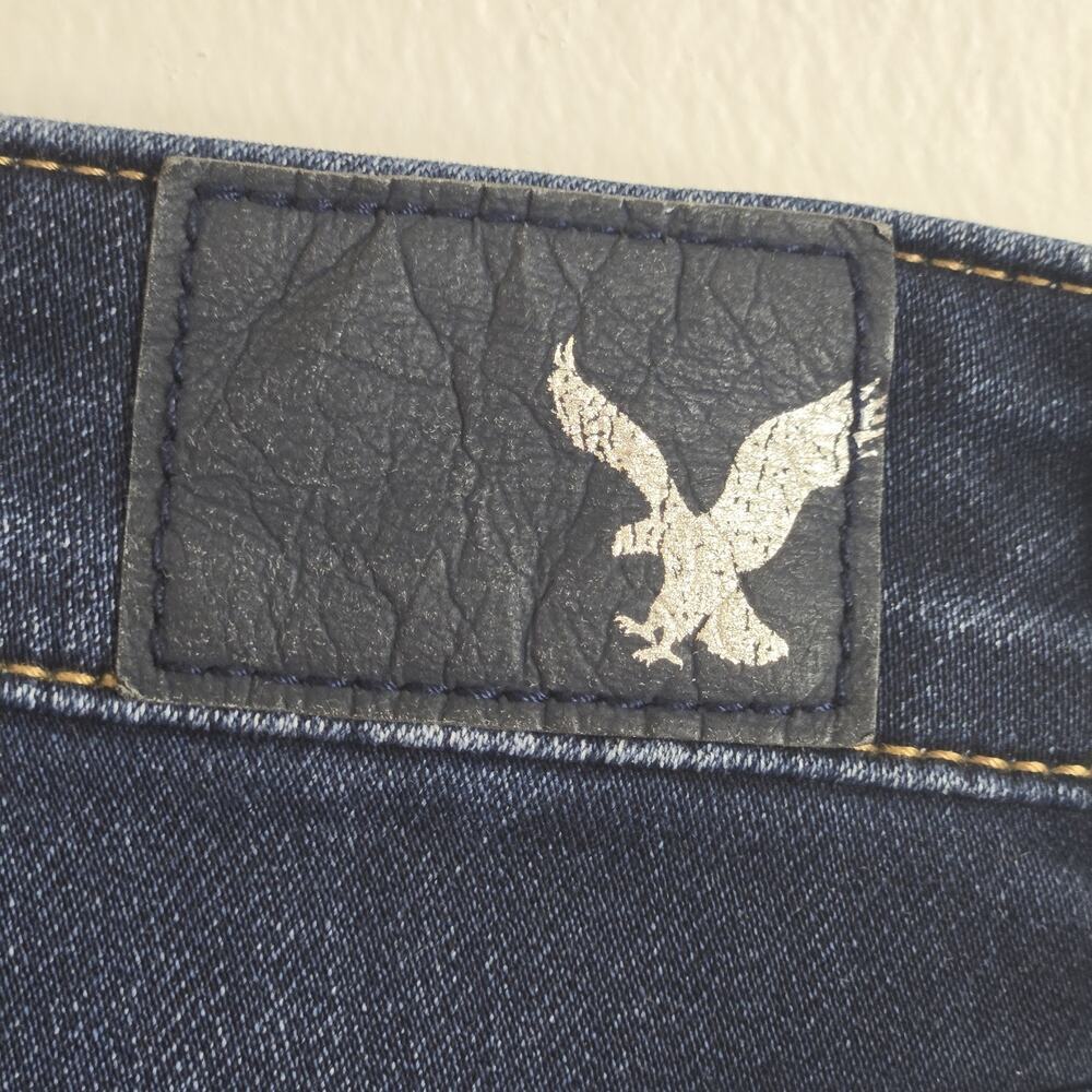 American Eagle 360 Super Stretch Jegging Crop Jeans Size 4 Starburst Distressed - Picture 7 of 11